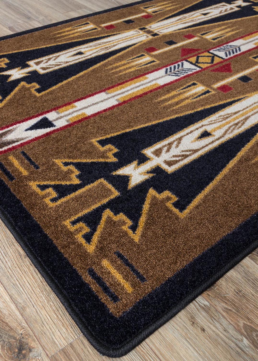 Southwestern high quality Native Designed Area Rug | Native American Brown & Black Area Rug