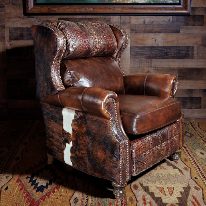 Chisum Western Leather Recliner with Croc