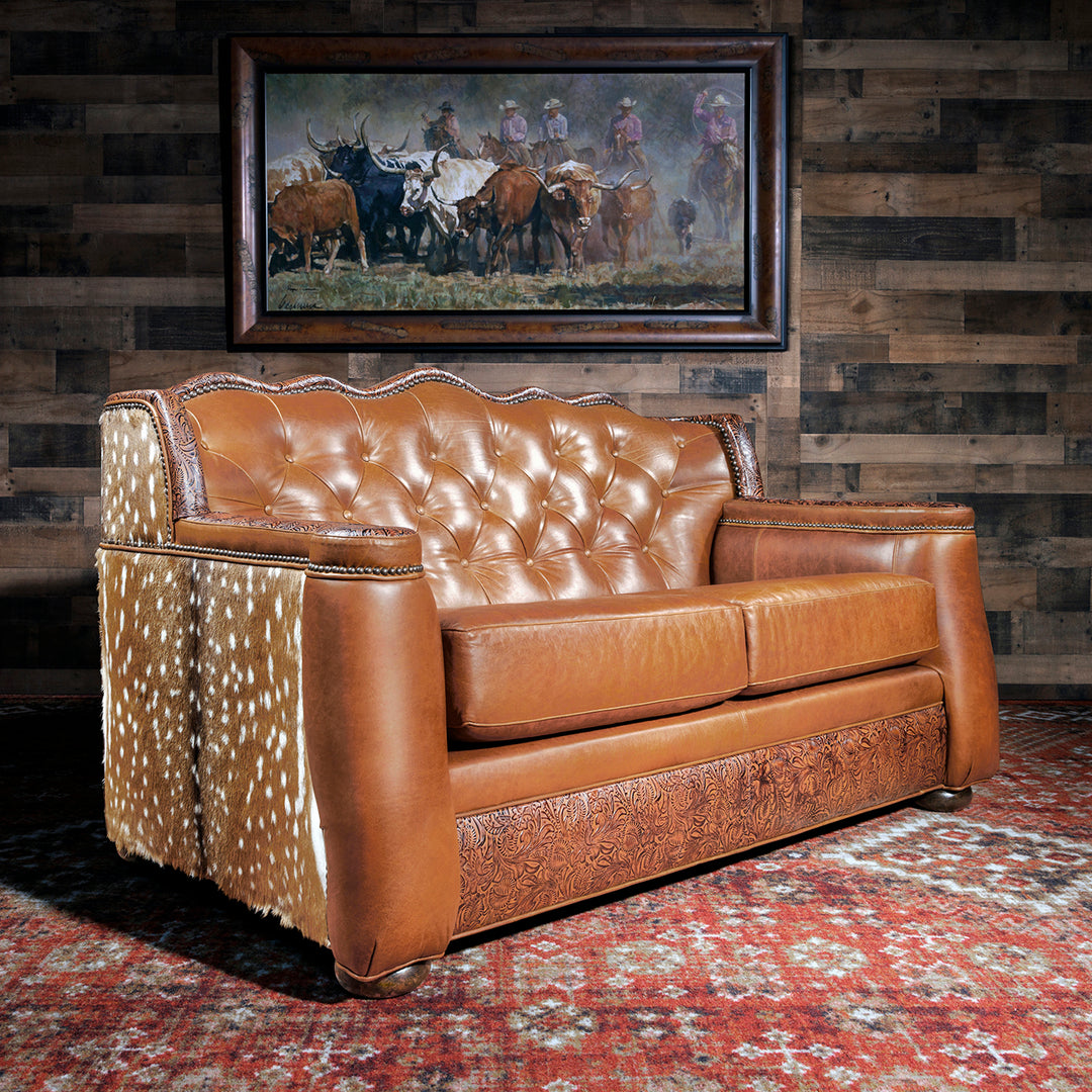 Alamito Western Leather Loveseat