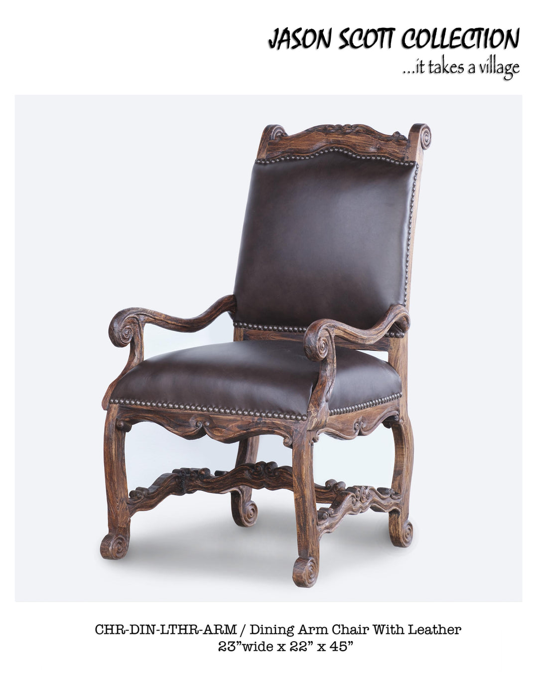 Dining Arm Chair w/Leather