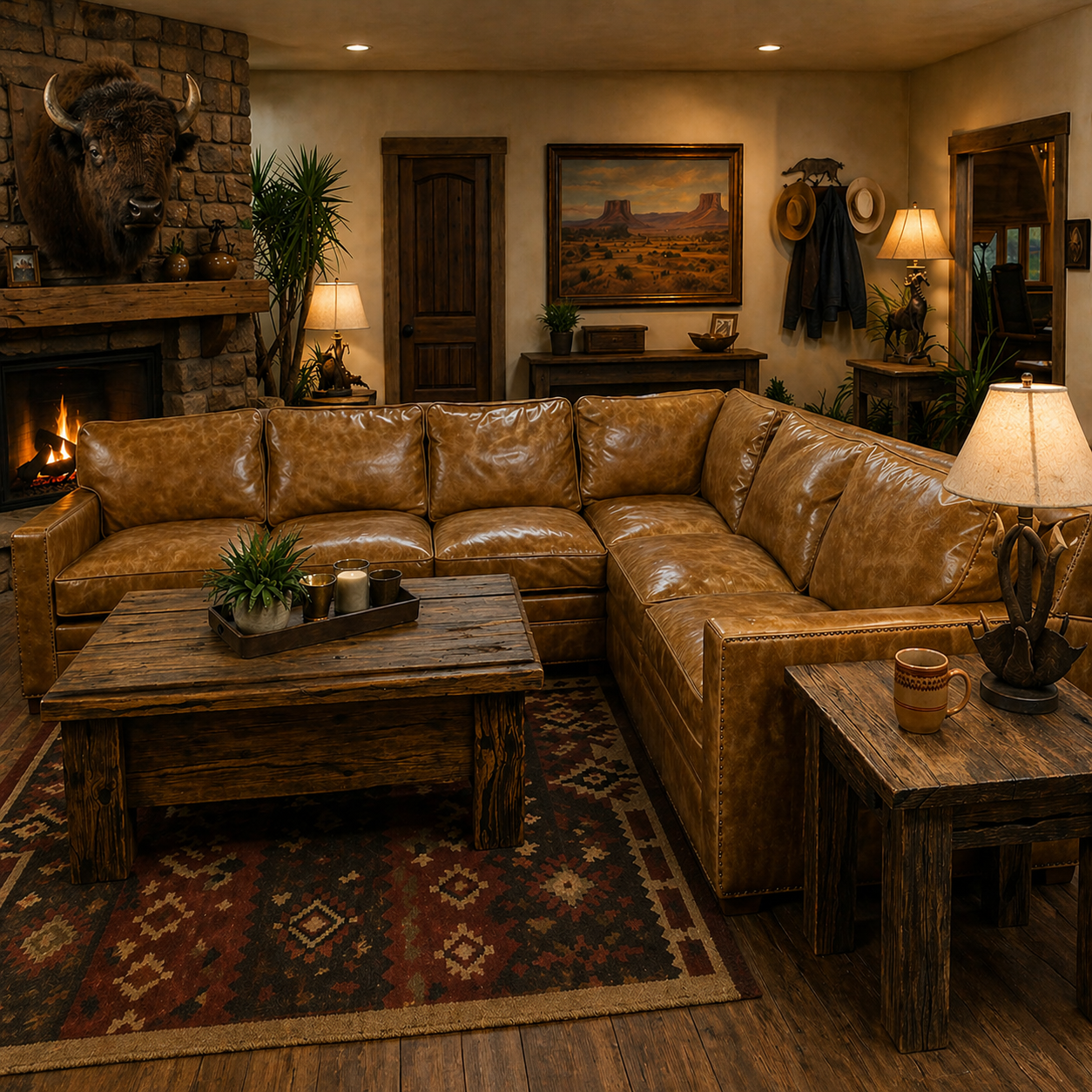 Cambridge Sycamore Leather Sectional Sofa – Hat Creek Interiors