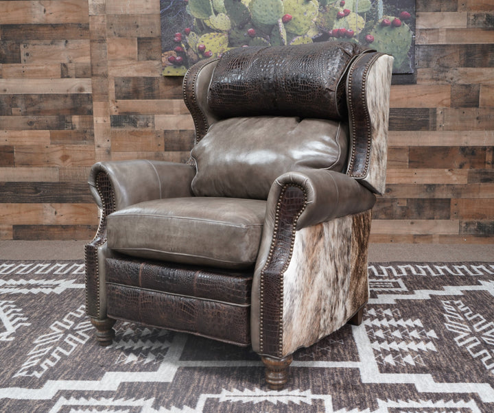 Gaston Leather & Cowhide Recliner