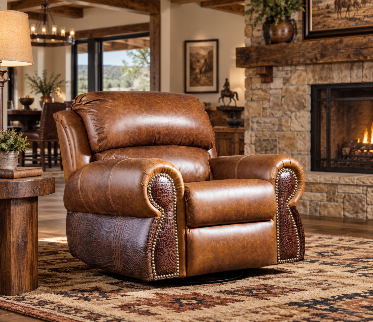 Coralino Burlington Croc Western Leather Recliner – Hat Creek