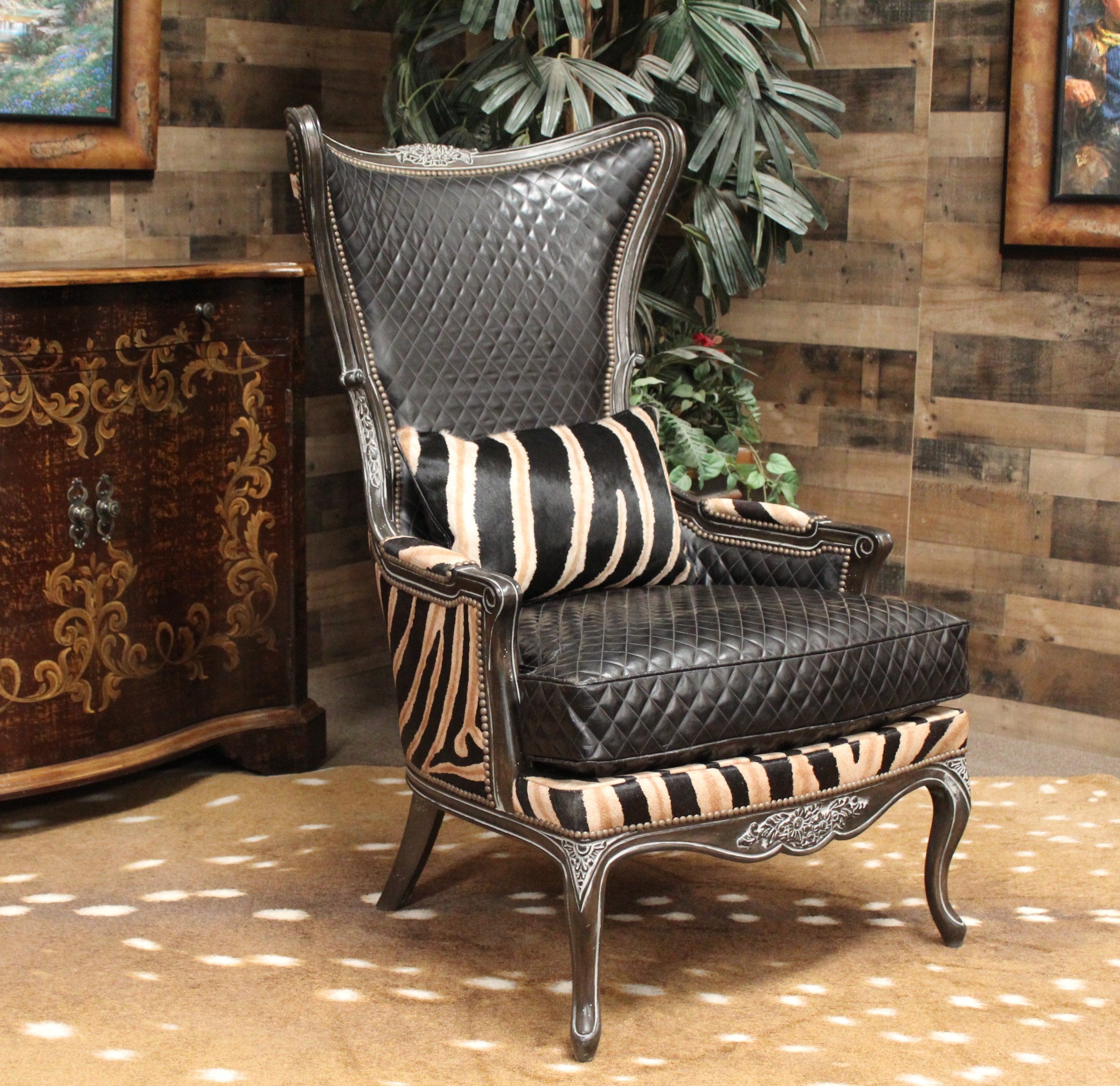 Williams Sonoma Grey Zebra Print Chair Williams Sonoma Animal Hide