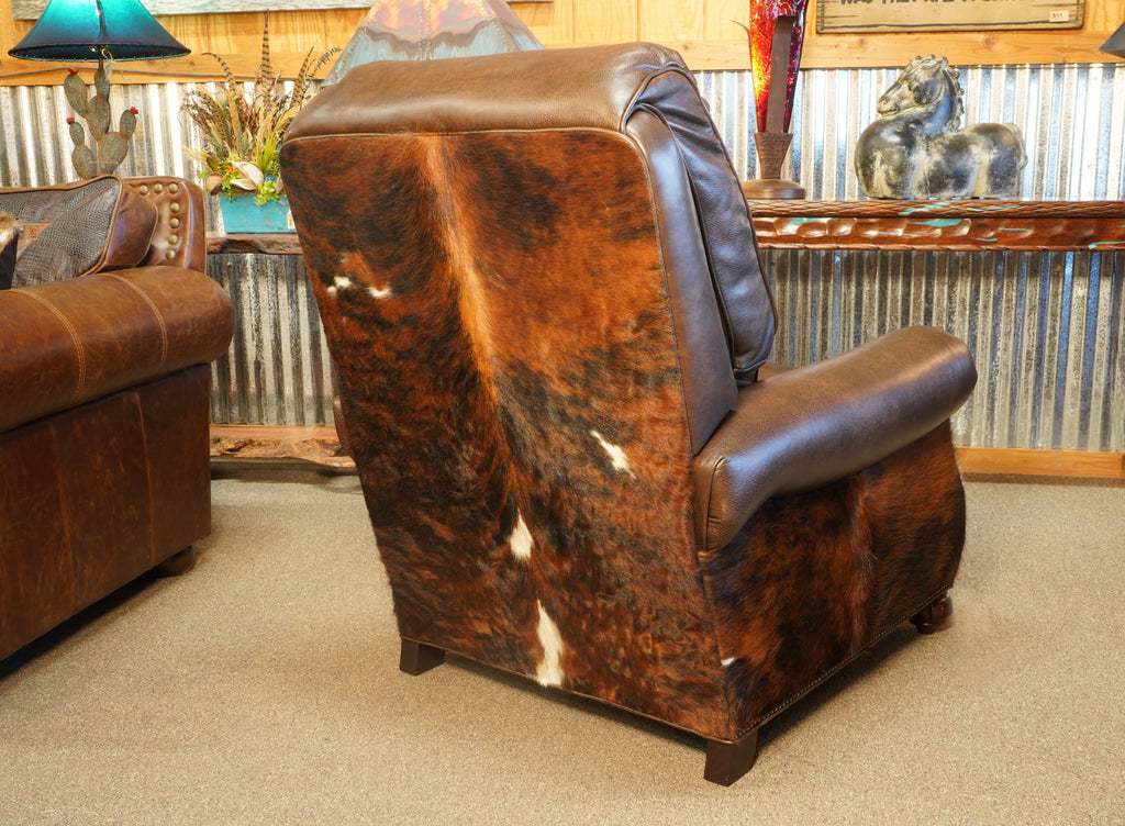 Jordan Leather Recliner with Cowhide Hat Creek Interiors