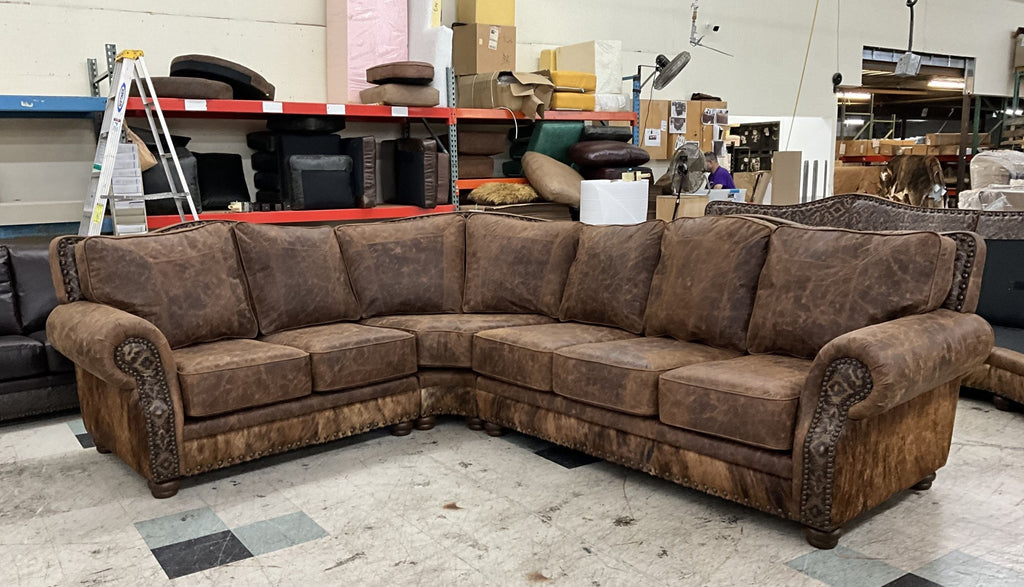 Katy Western Leather Sectional Sofa Hat Creek Interiors