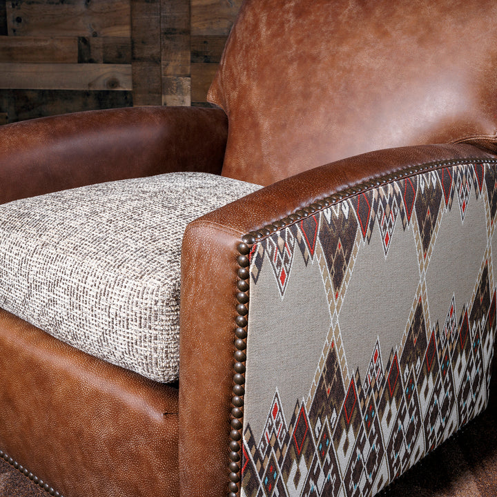 Southwestern Leather Swivel Chair