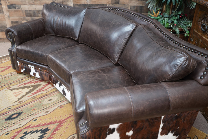 Flat Rock Curved Leather Sofa