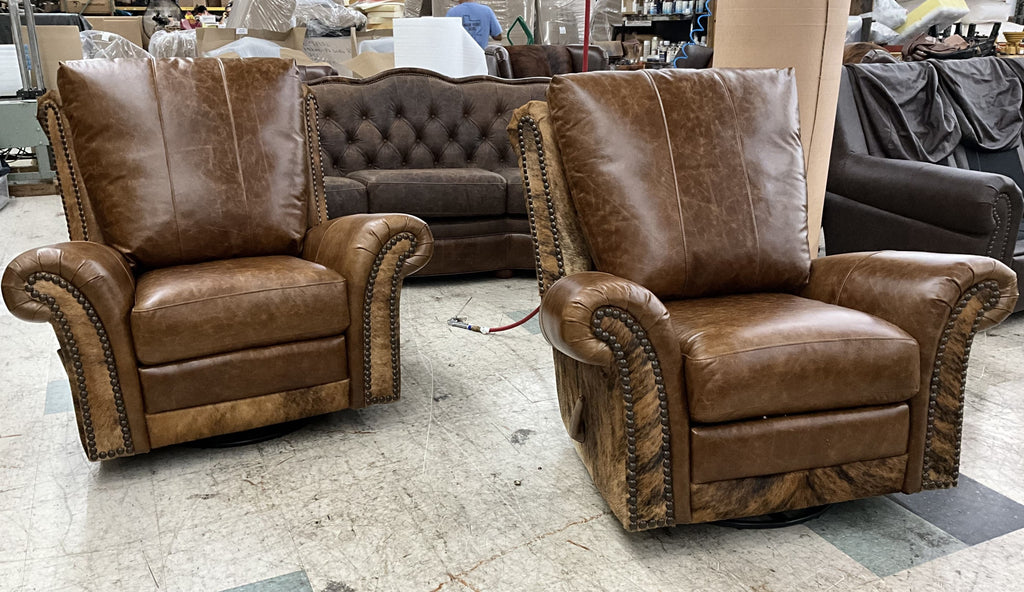 San Angelo Leather & Cowhide Recliner Hat Creek Interiors
