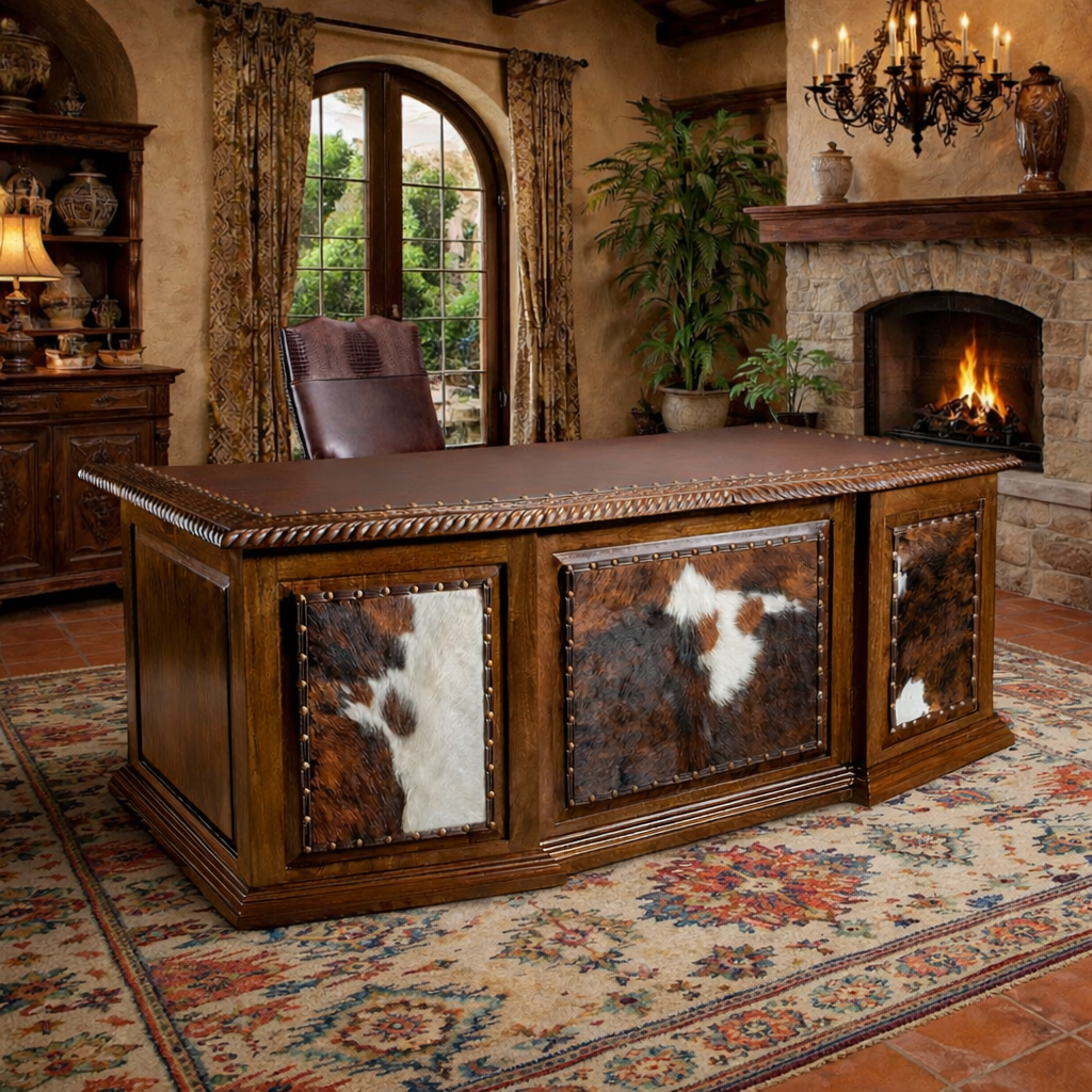 Hiroyuki　TRUCK FURNITURE DESK 2401 4–Drawer McKenzie Desk | Unfinished Furniture of Wilmington