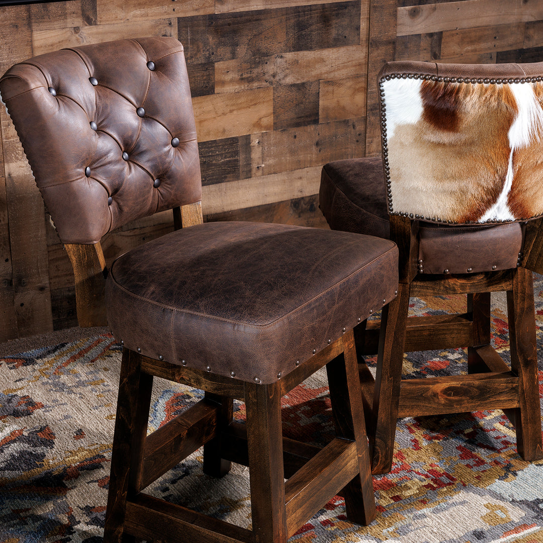 springbok leather bar stool