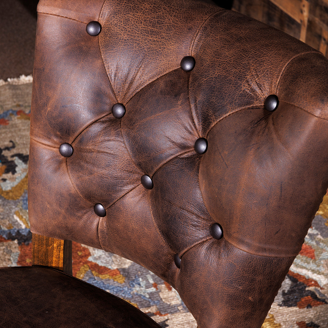 western springbok leather barstool