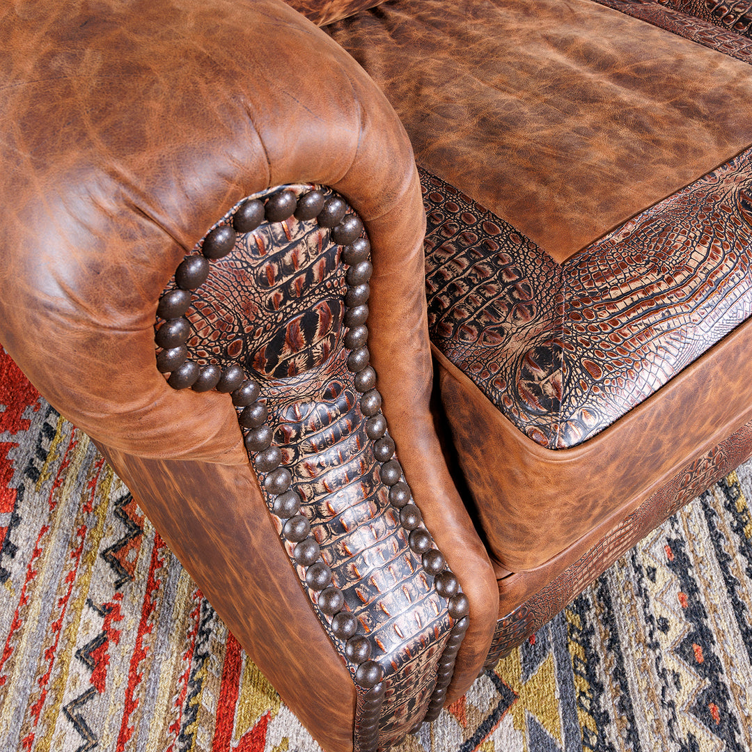 Copper Croc Leather Sofa