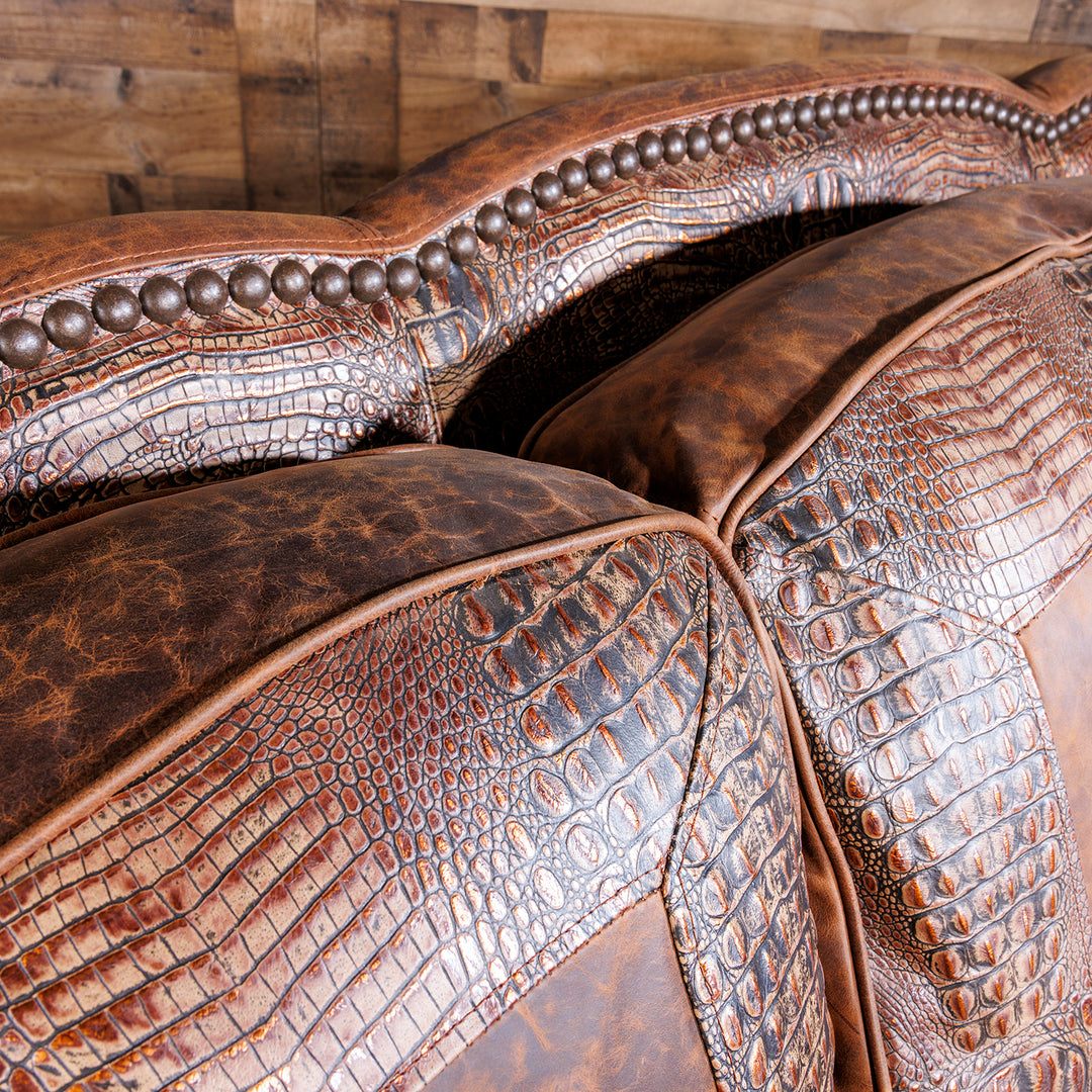 Copper Croc Leather Sofa