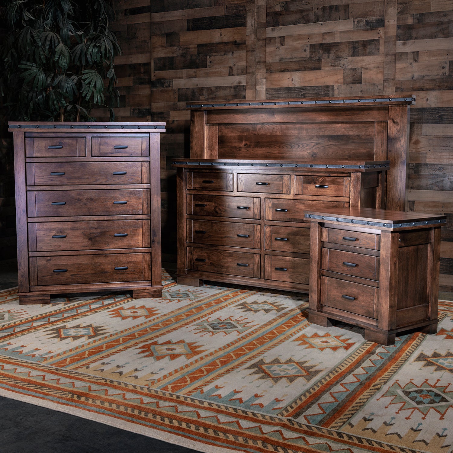 Rustic Hickory Bedroom Set