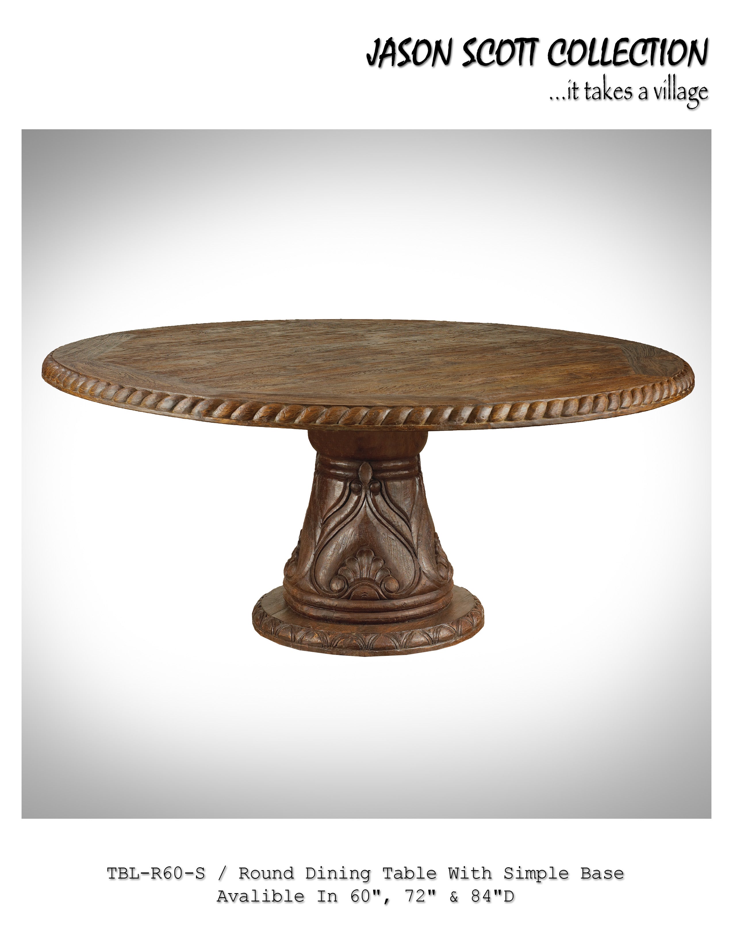 Round Dining Table (Simple Base) – Hat Creek Interiors