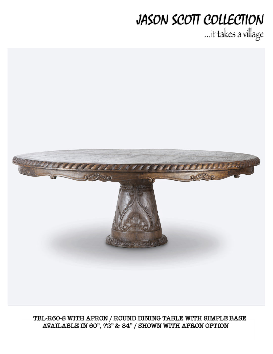 Round Dining Table (Apron/Simple Base)