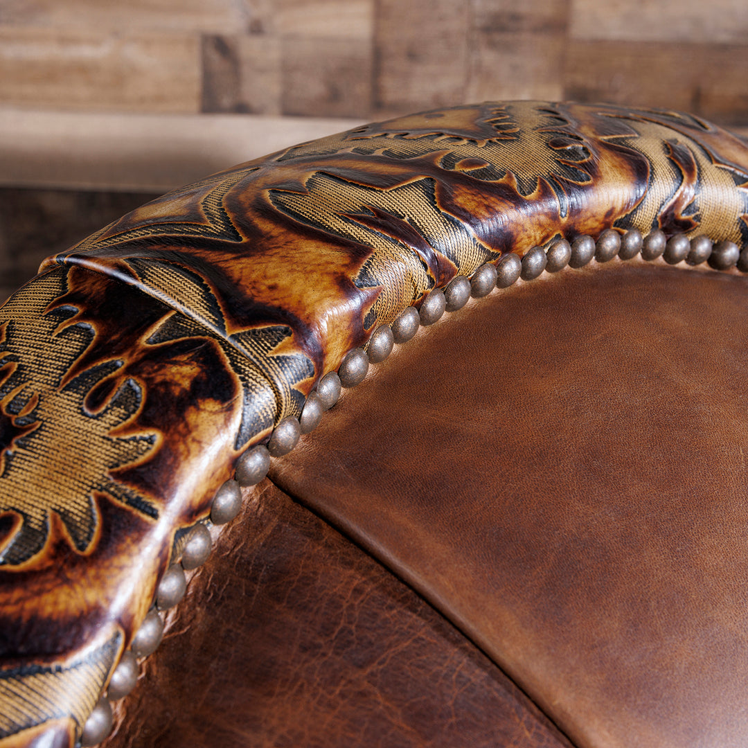 Utah Western Leather Swivel-Glider Chair