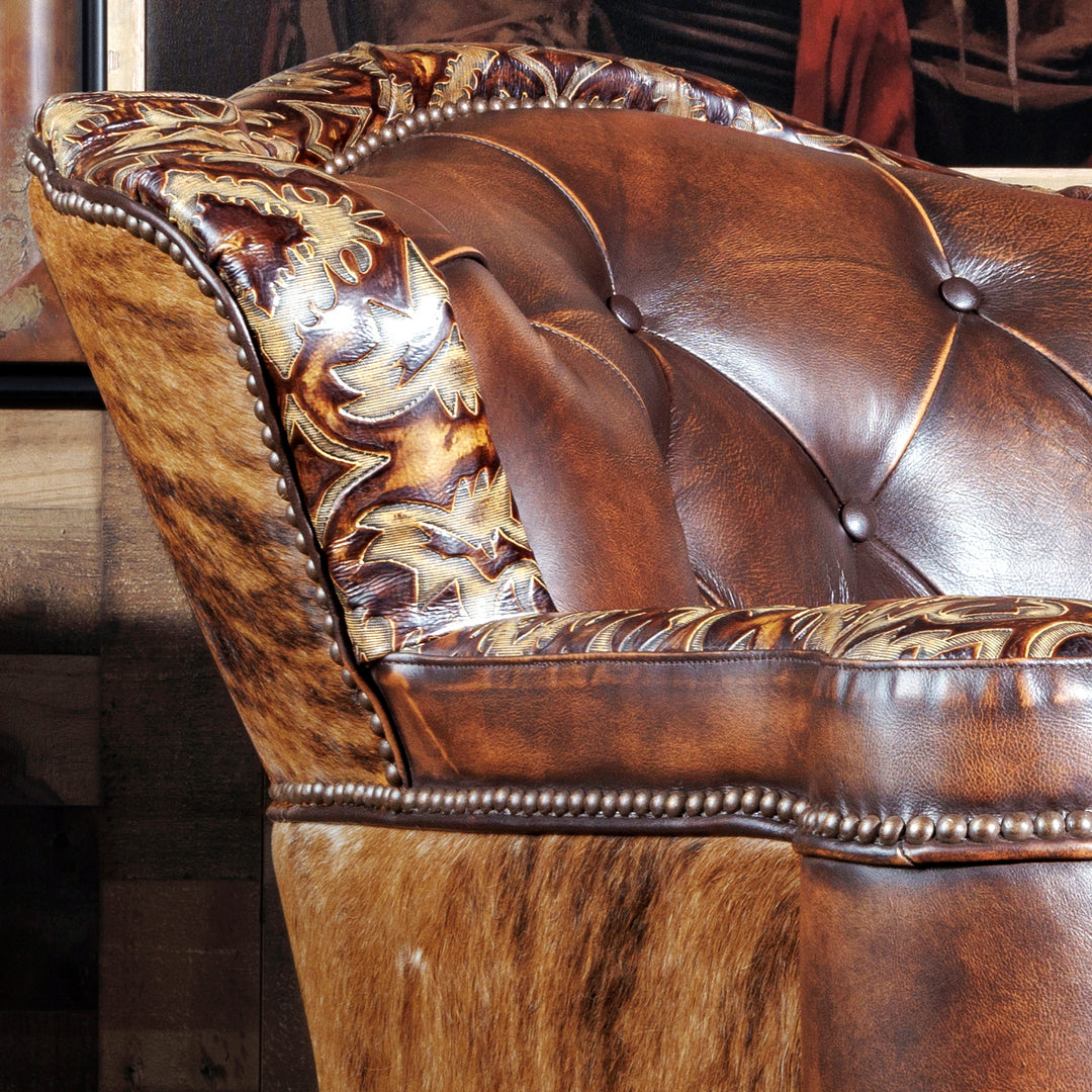 Cortina Cafe Leather Western Swivel Chair