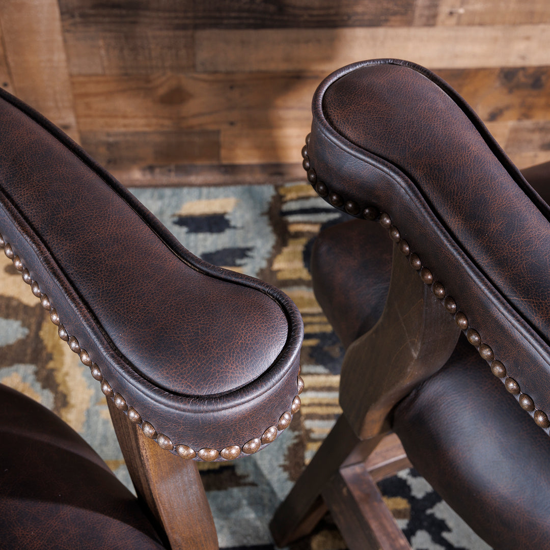 top grain western leather bar stool