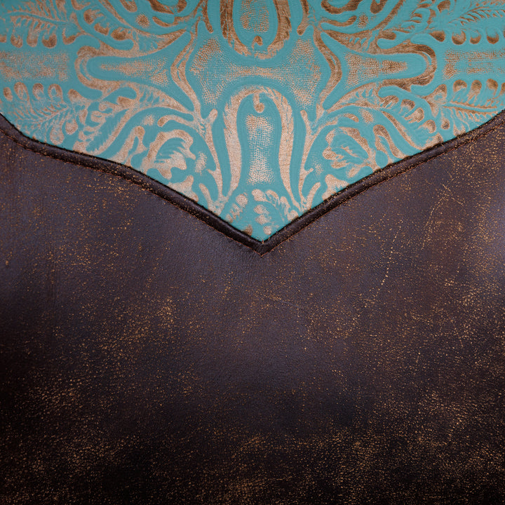 gold and turquoise western bar stool