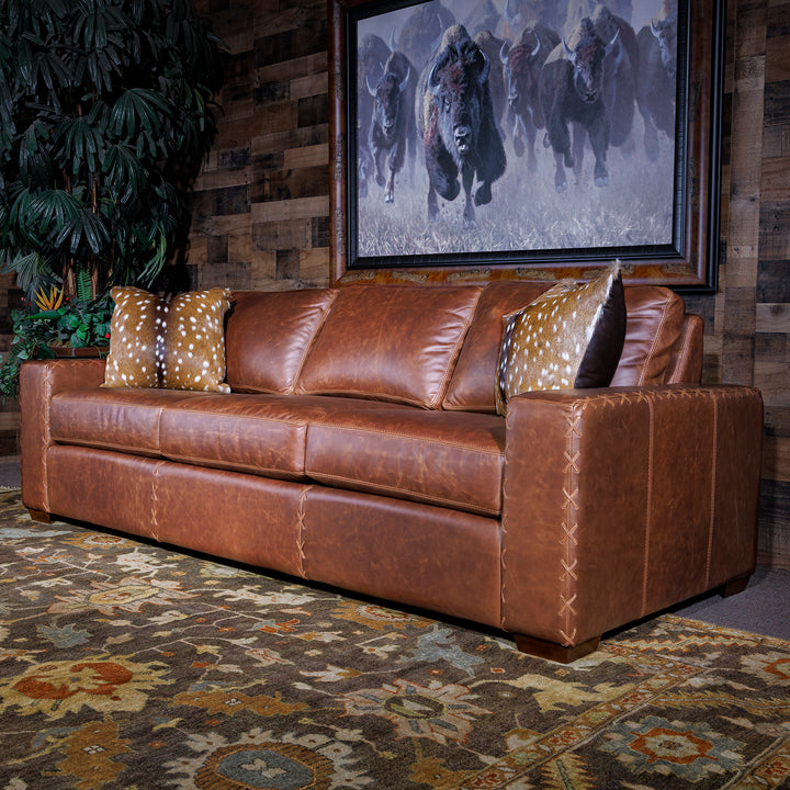 Hill Country Whipstitch Leather Sofa