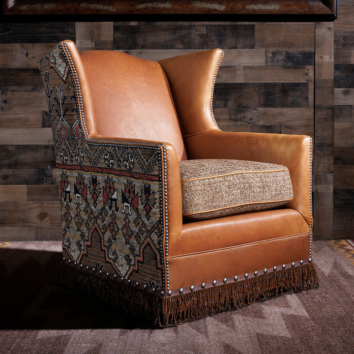 El Rey Western Leather Swivel Chair