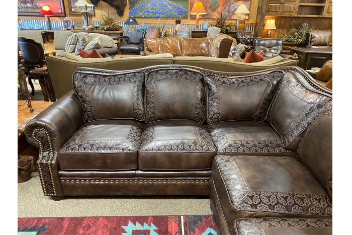 Adobe Western Leather Sectional Sofa
