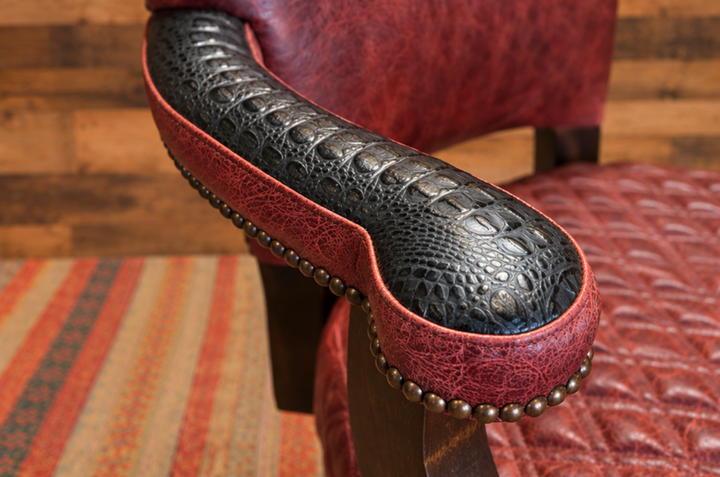 Rio Lobos Western Leather Bar Stool
