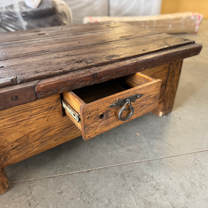Reclaimed Wood Coffee Table with Drawer