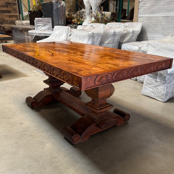 Kalaro 6 Foot Carved Mesquite Dining Table