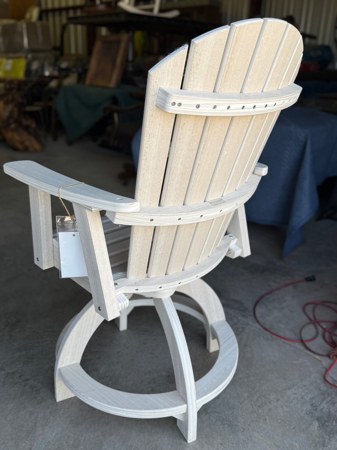Hammered Bronze and Seashell Outdoor Dining Set - 6 Chairs with Table