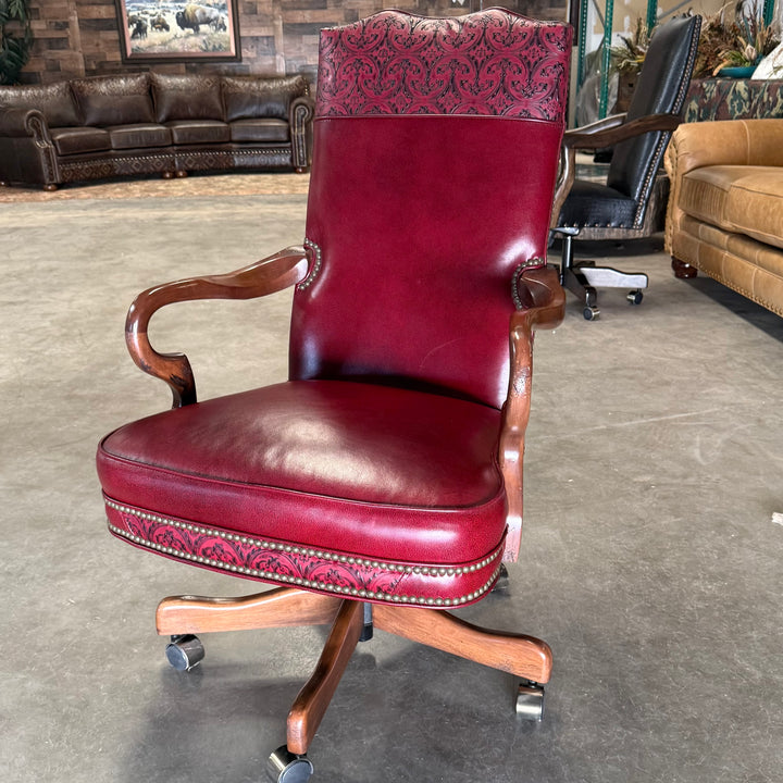 Old Hickory Red Heraldic Office Chair