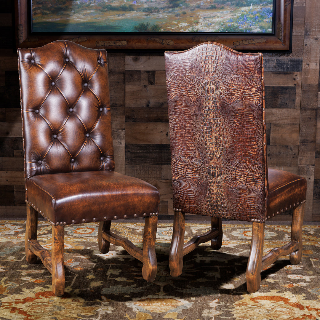 Frisco Leather & Croc Side Chair
