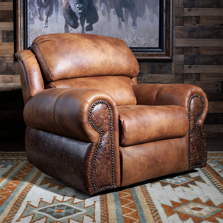 Palomino Boot Stitch Chair Full Grain Leather American Made 8 Way Hand Tied  Construction High Quality Western Style 