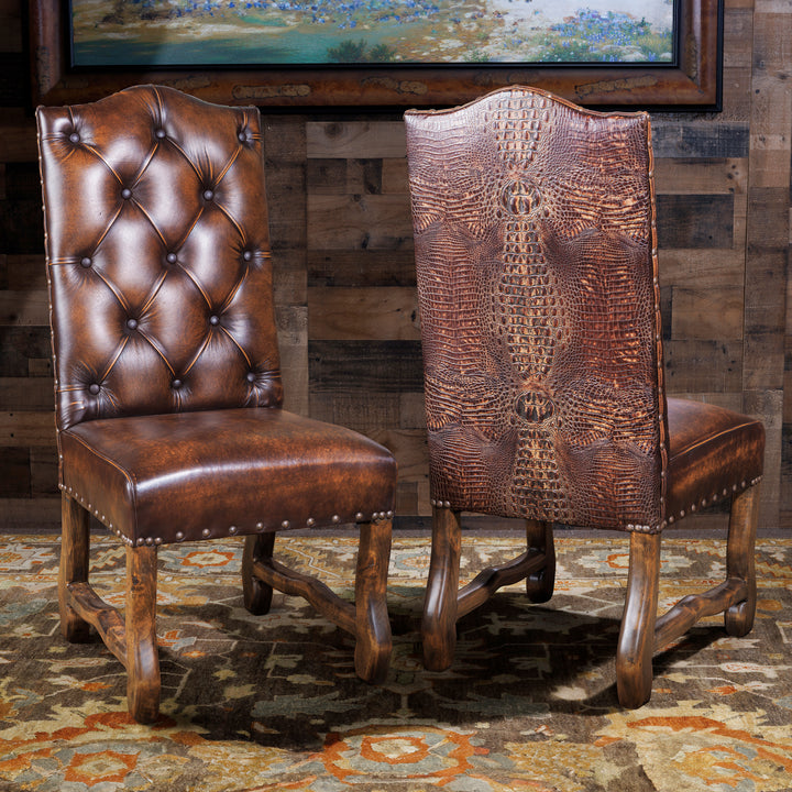 Frisco Leather & Croc Side Chair