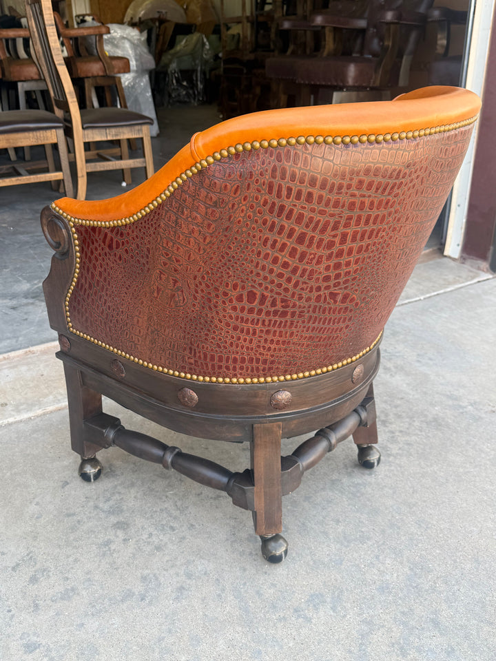 Kurczyn Western Leather Game Chairs (6-Piece Set)