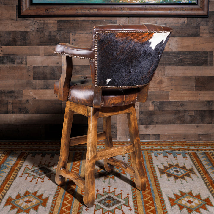 Chisum Cowhide Western Bar Stool | Authentic Chisum Bar Stools – Hat ...