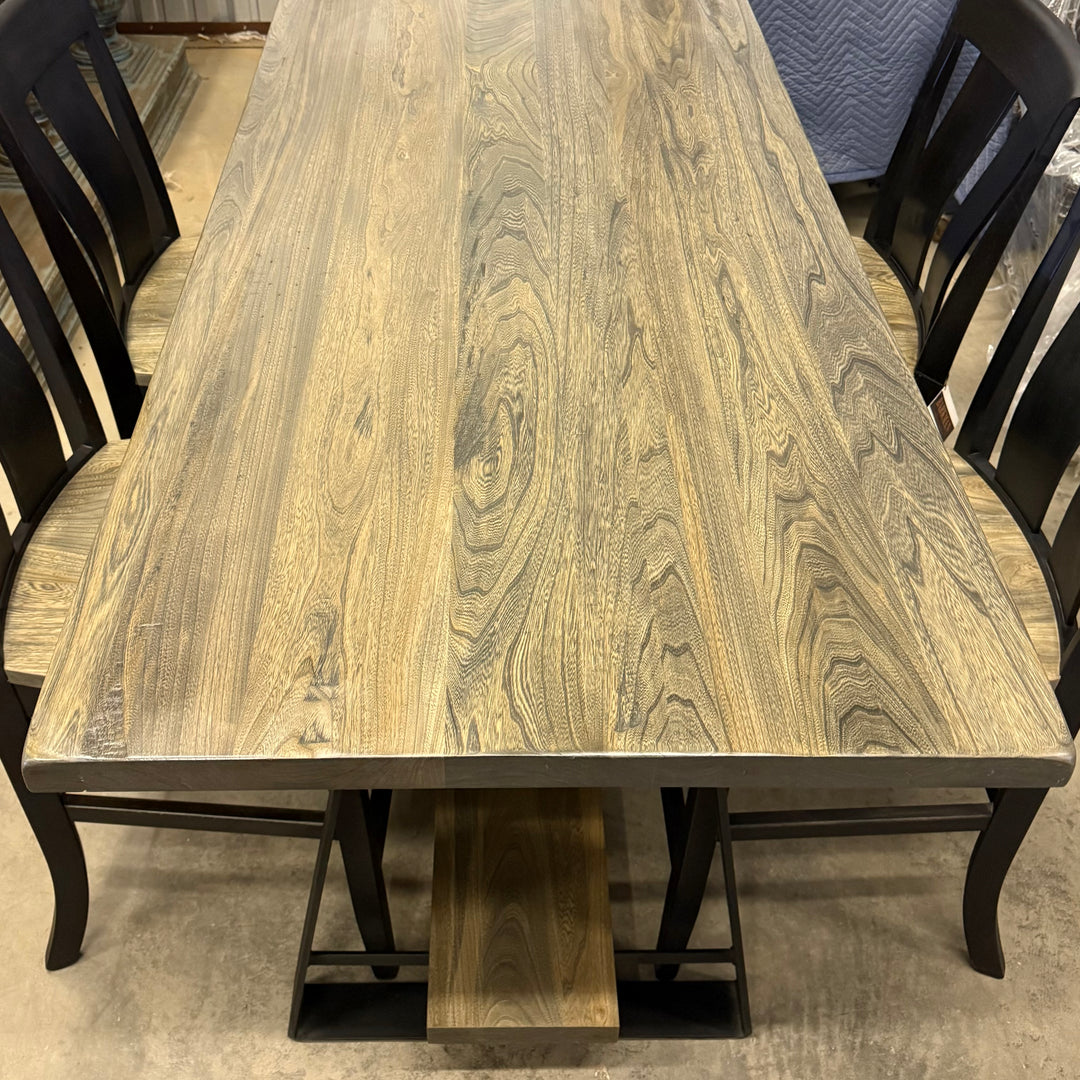 Amish Elm Counter Table Dining Set