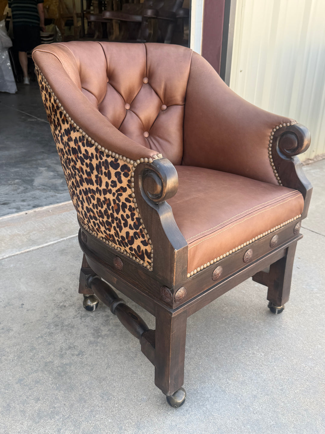 Kurczyn Western Leather Game Chairs (6-Piece Set)