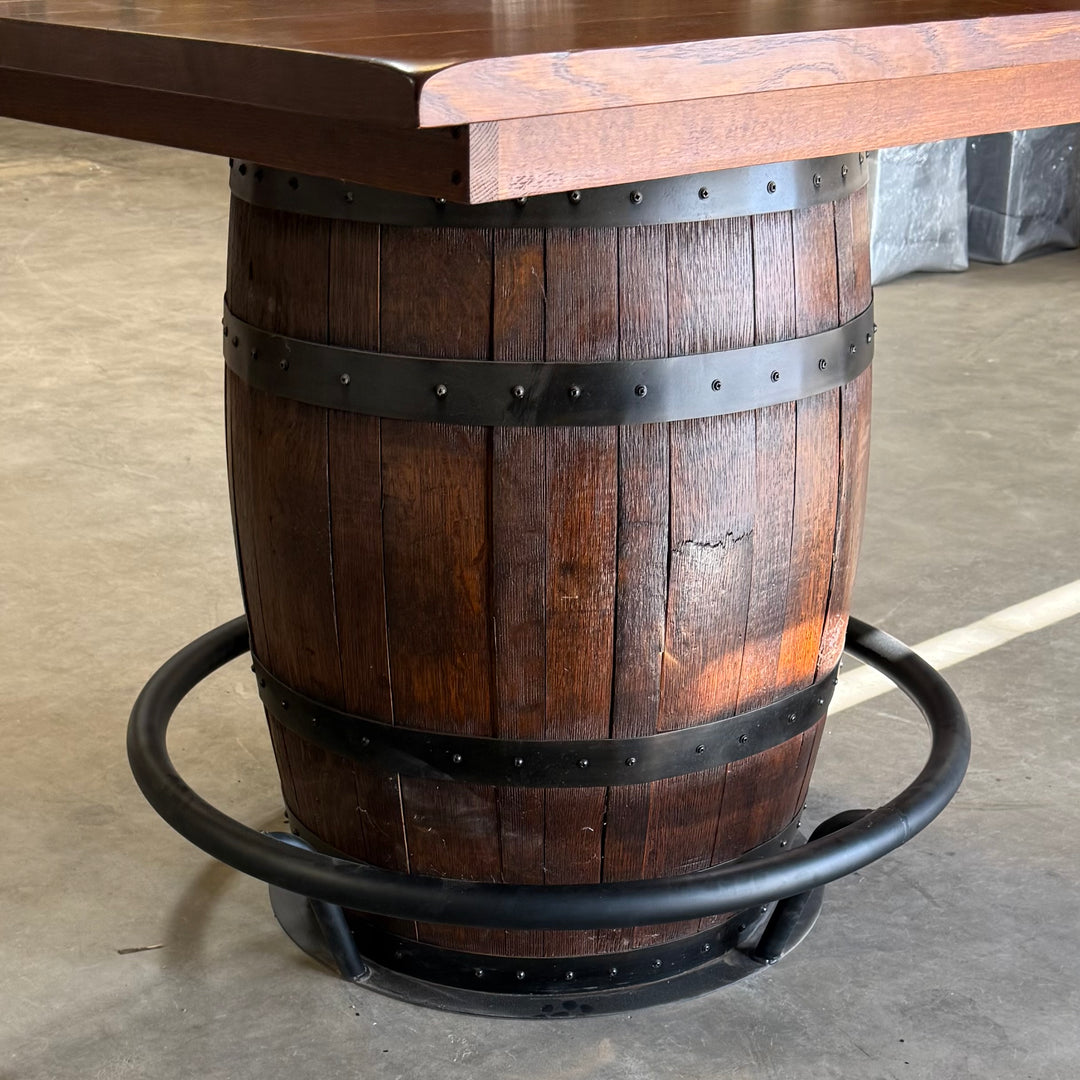 Whiskey Barrel Pub Table and 4 Stools