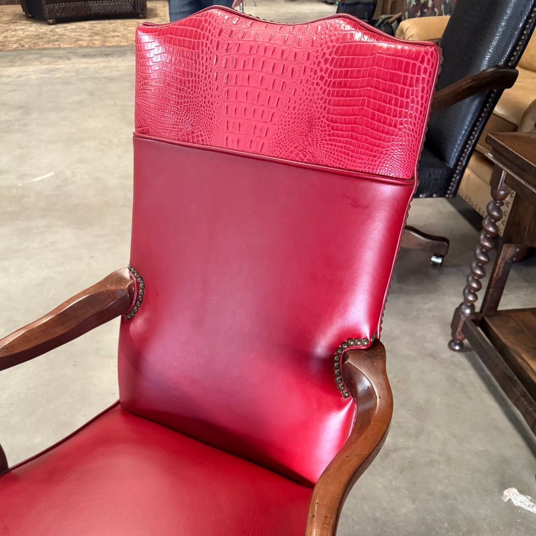 Old Hickory Red Croc Office Chair