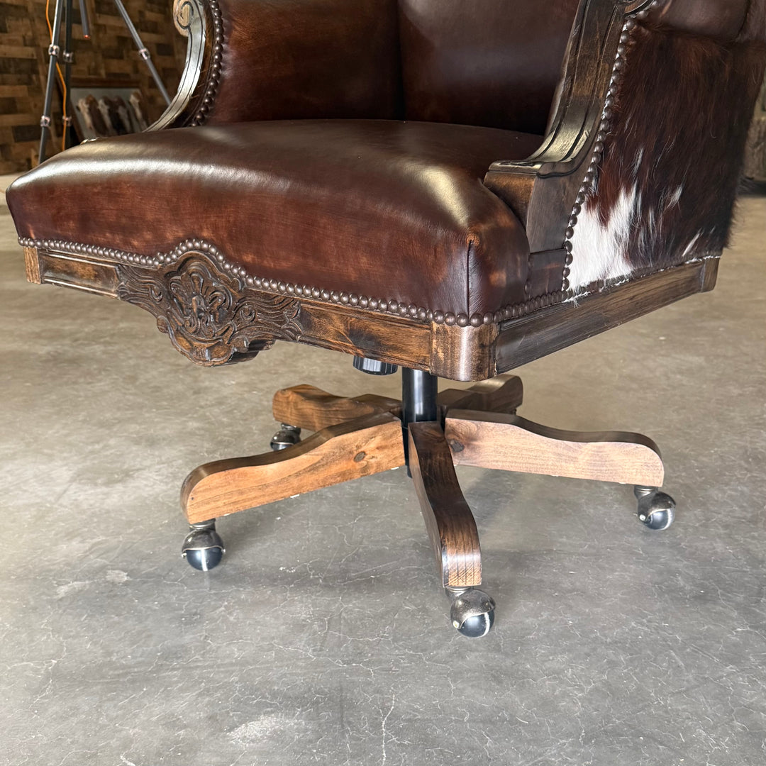 Chisum Boot-stitch and Cowhide Office Chair