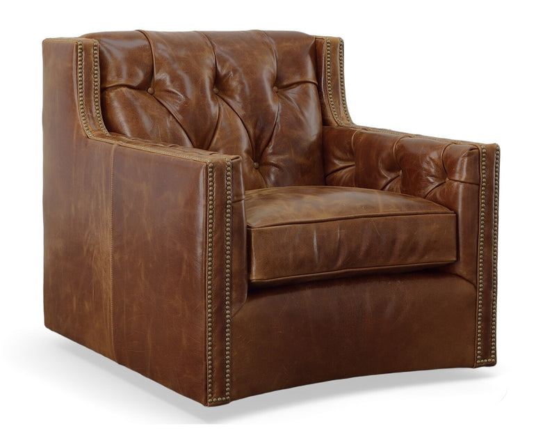 Adler Leather Swivel Chair