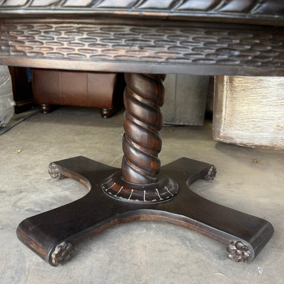 Alder Carved Round Table