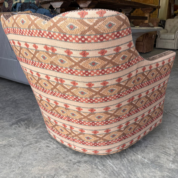 Walnut Croc Swivel Glider Chair