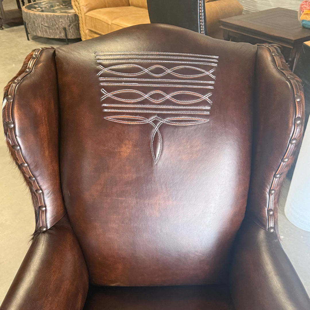 Chisum Boot-stitch and Cowhide Office Chair
