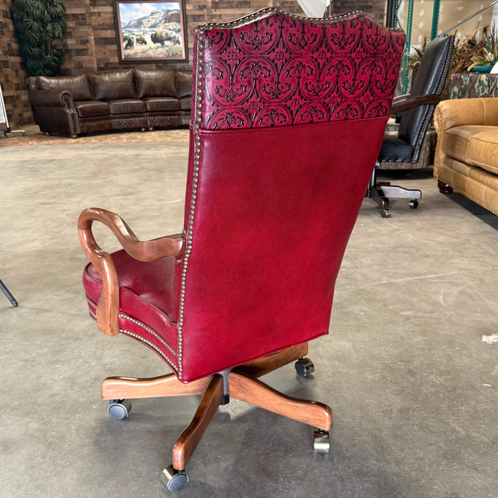 Old Hickory Red Heraldic Office Chair