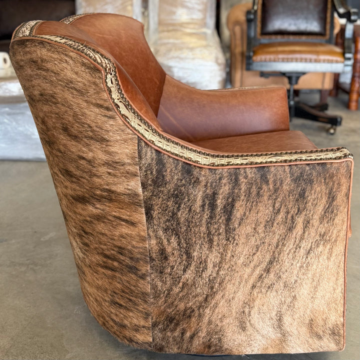Tuscany Croc and Cowhide Swivel Glider Chair