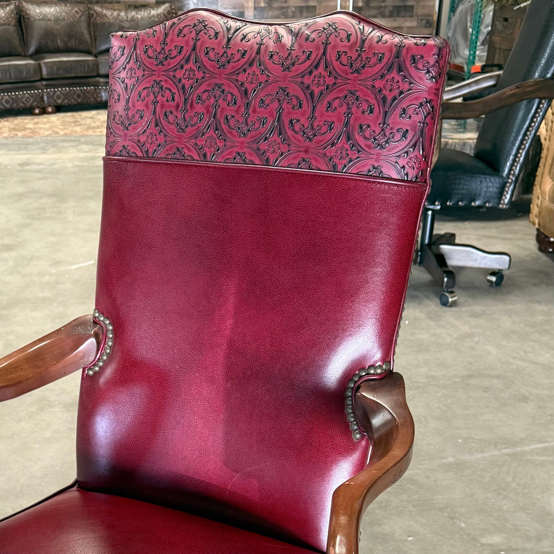 Old Hickory Red Heraldic Office Chair